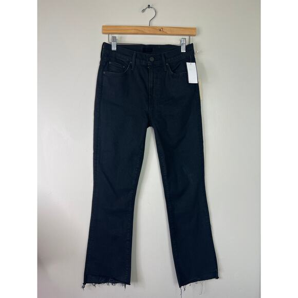 NWT Mother The Insider Crop Step Fray Hem Black Denim Jeans in Not Guilty Sz: 27 - Picture 2 of 9